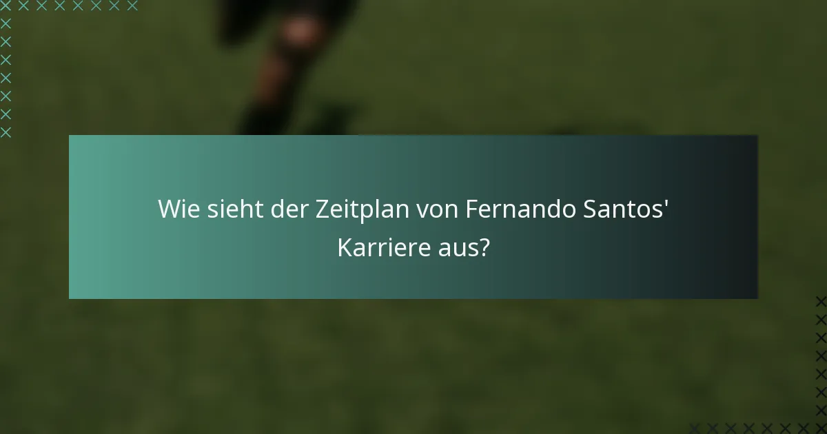 Wie sieht der Zeitplan von Fernando Santos' Karriere aus?