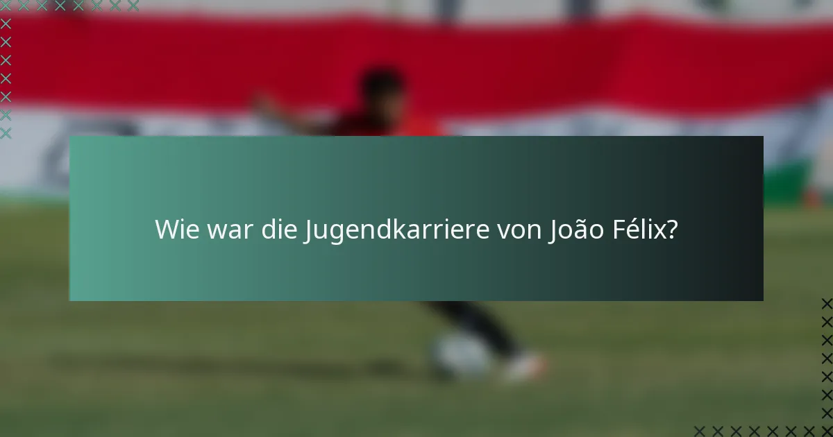 Wie war die Jugendkarriere von João Félix?